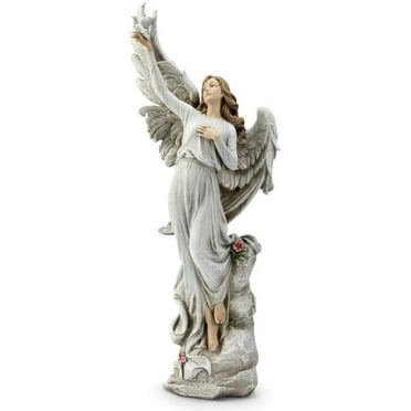 Fairy with Wolf Statue Figurine Collectible 9.75H Fairy with Wolf Statue Figurine Collectible 9.75H